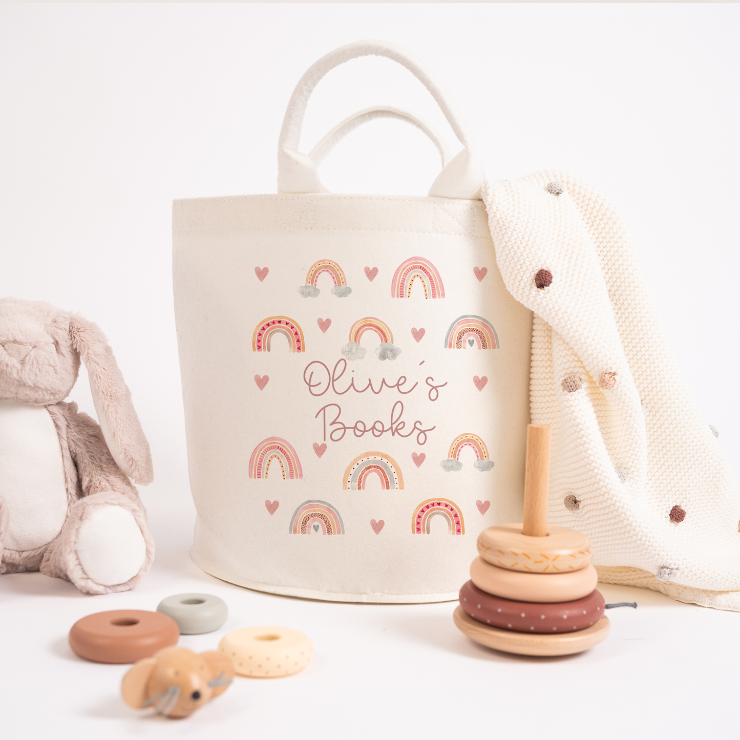 Personalised Rainbow Toy Baskets