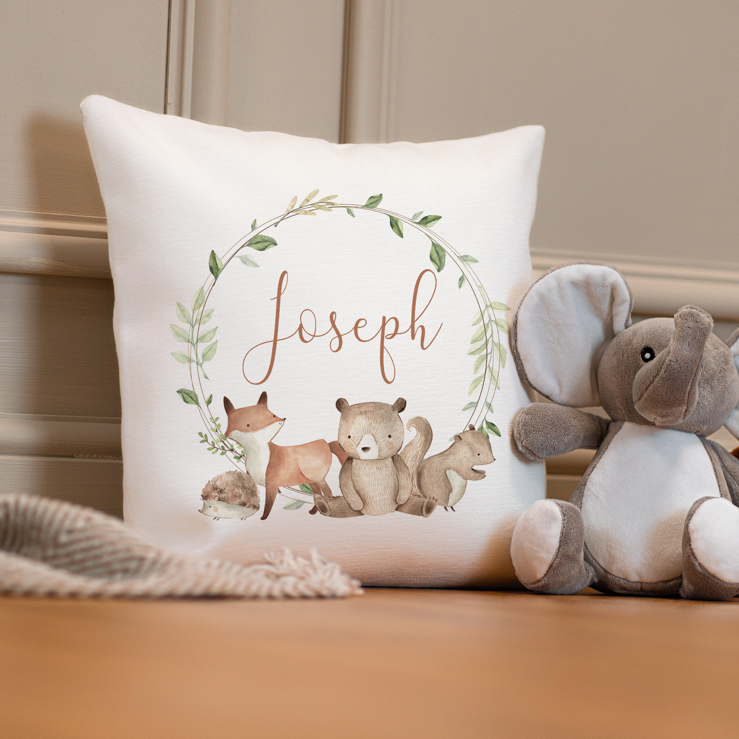 Personalised Woodland Cushion