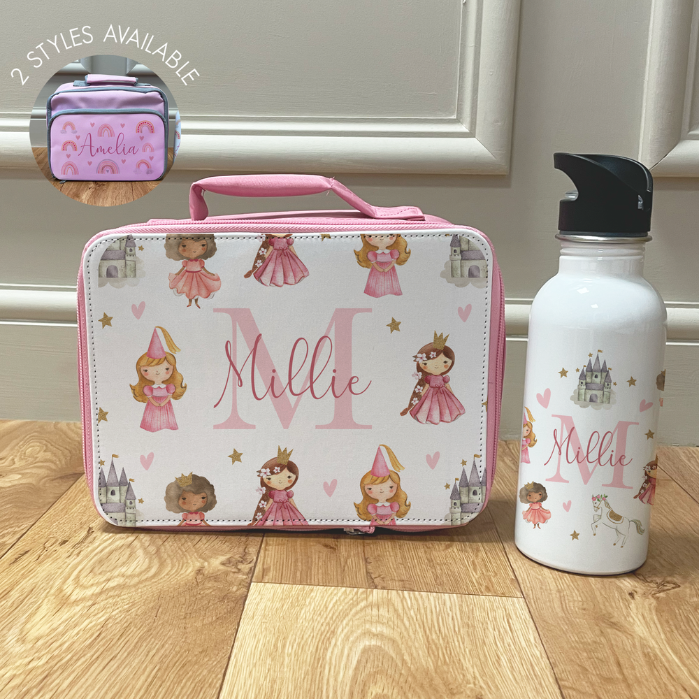 Personalised Princess Lunch Box & Bottle Set