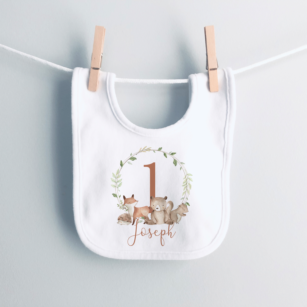 
                      
                        Personalised First Birthday Woodland Baby Vest
                      
                    