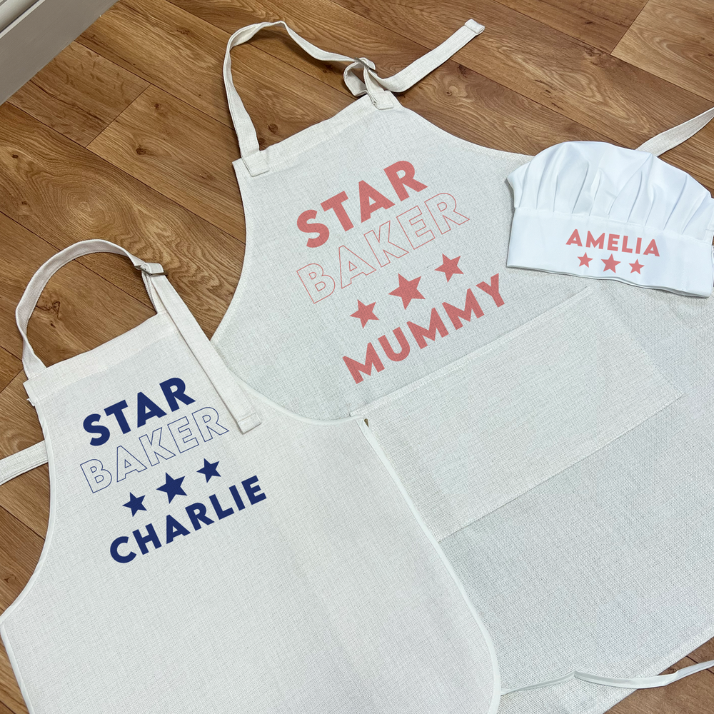 Personalised Star Baker Apron & Chefs Hat Set