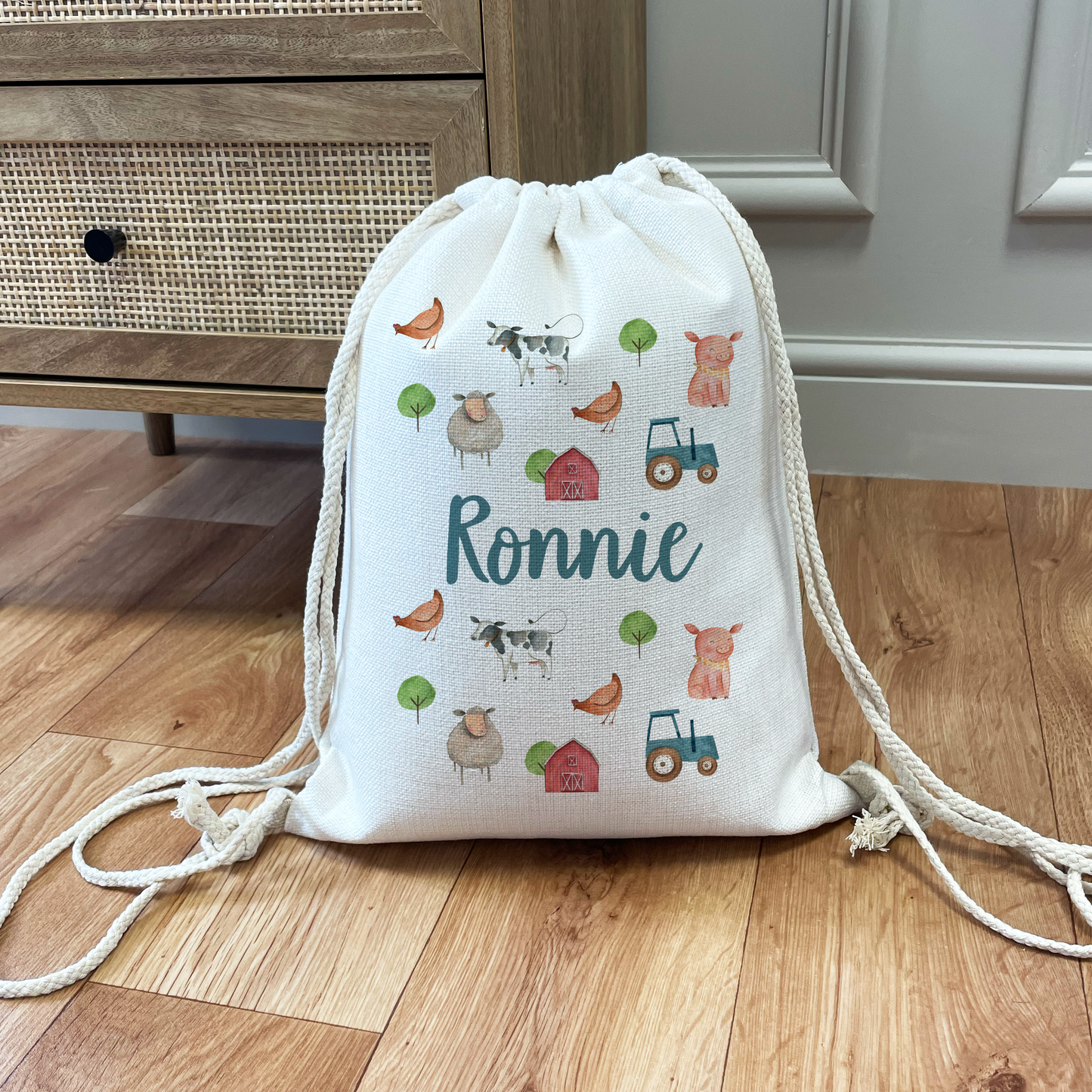 Personalised Farm Drawstring Bag