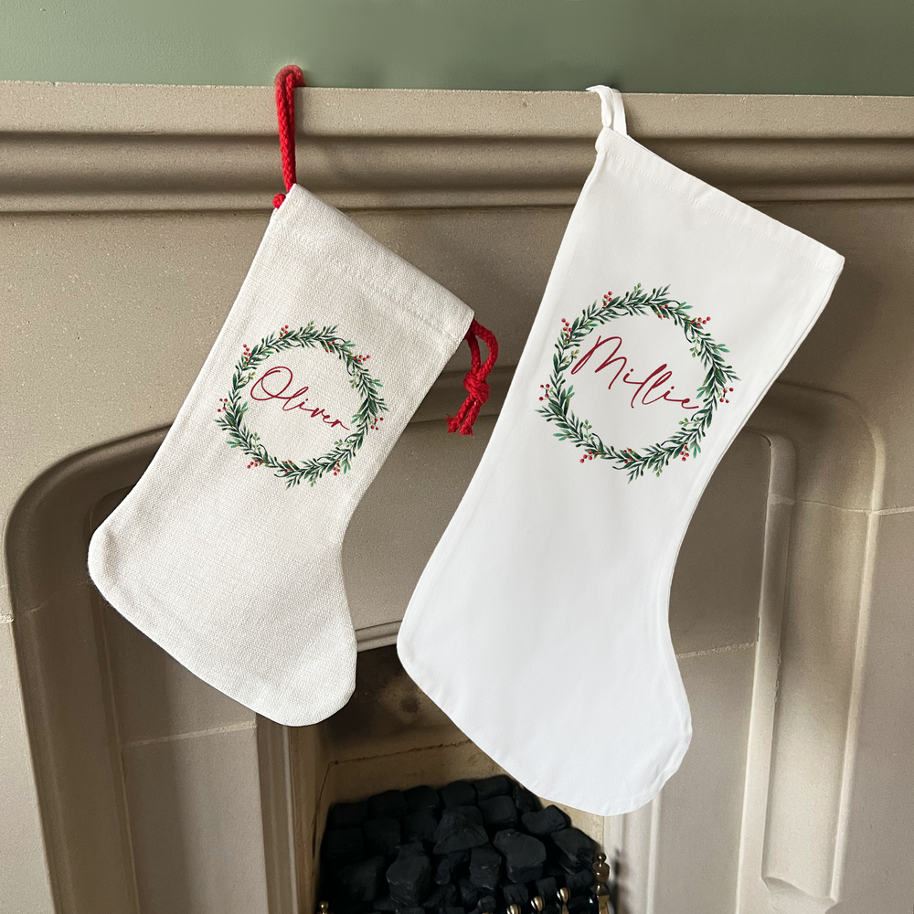 Personalised Wreath Stocking