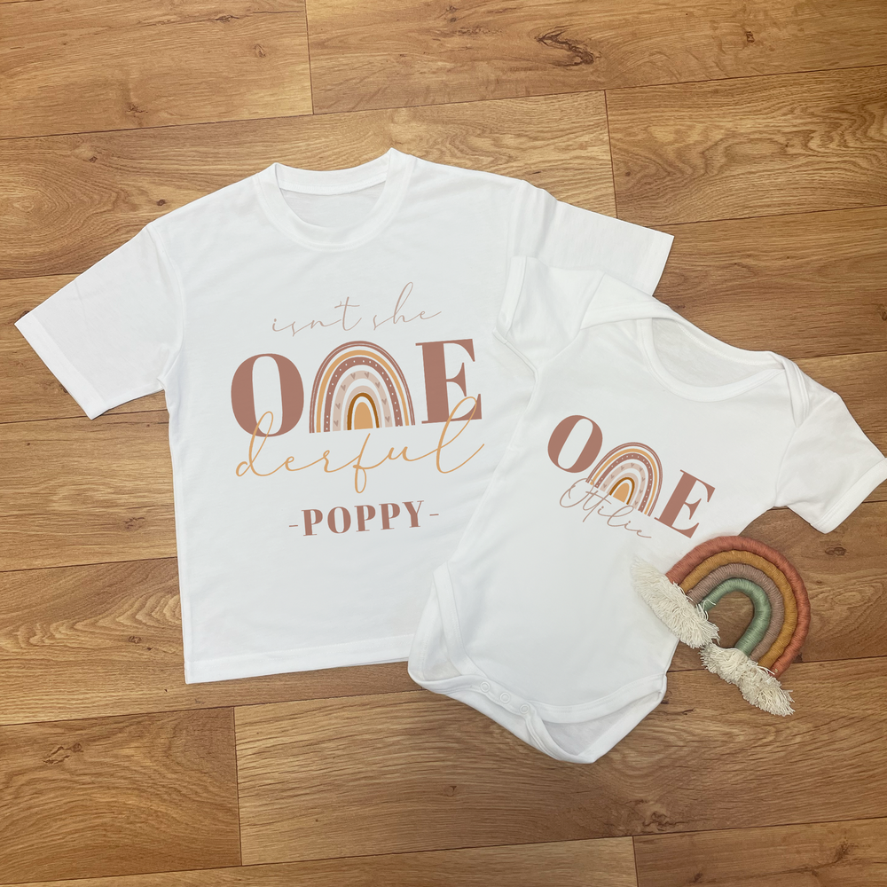 Personalised Onederful First Birthday T-Shirt & Baby Vest