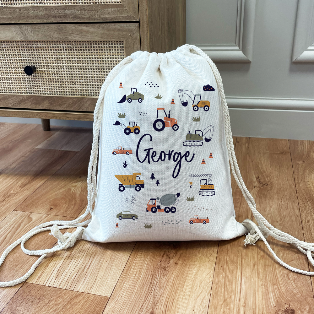 Personalised Trucks Drawstring Bag