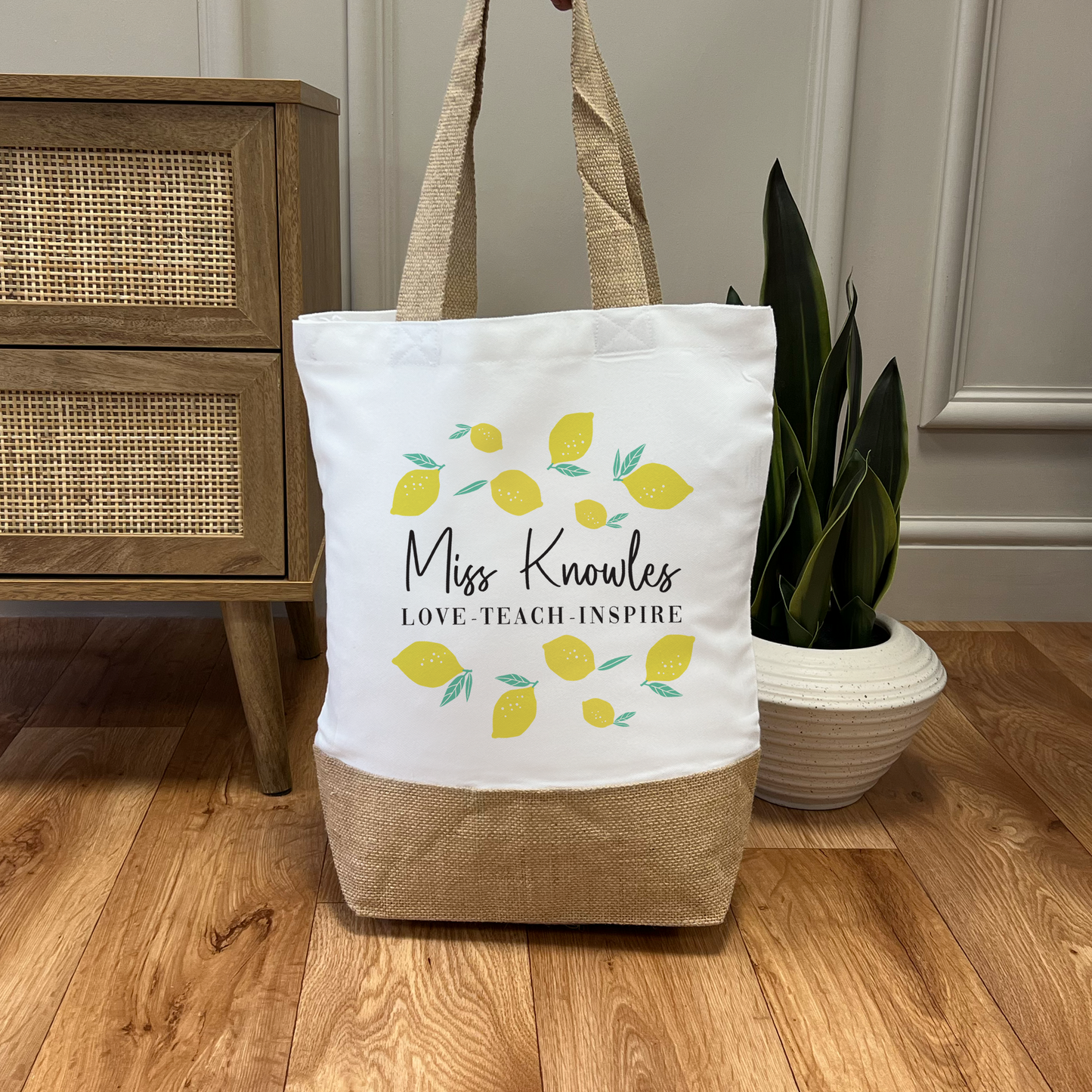 Personalised Lemon Teacher Bag