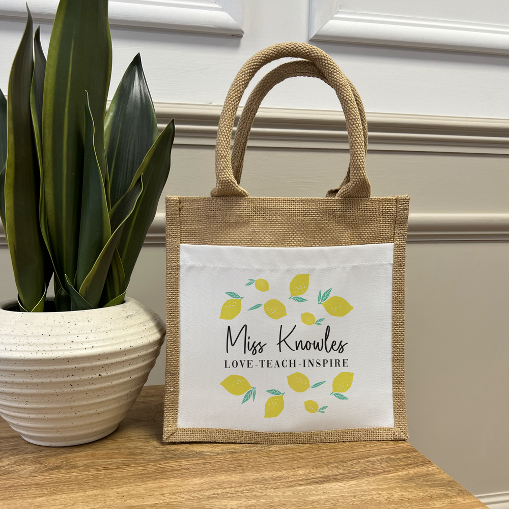 
                      
                        Personalised Lemon Teacher Bag
                      
                    