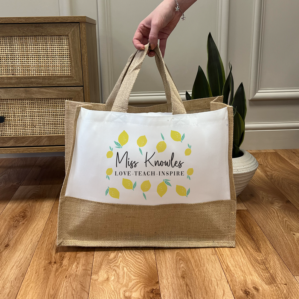 
                  
                    Personalised Lemon Teacher Bag
                  
                