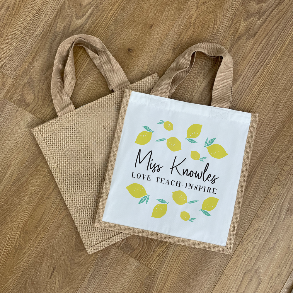 
                      
                        Personalised Lemon Teacher Bag
                      
                    