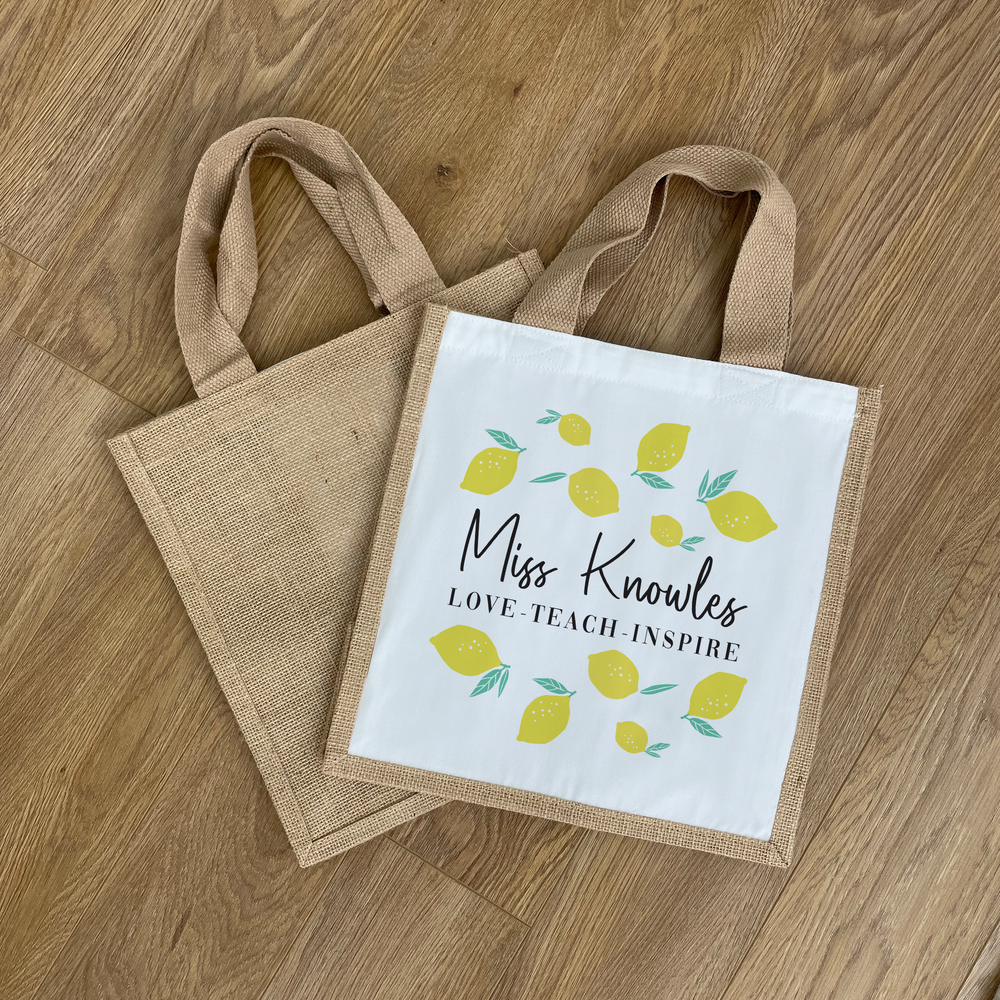 
                  
                    Personalised Lemon Teacher Bag
                  
                