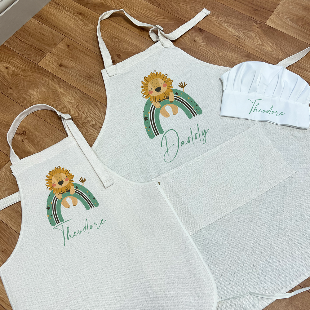 Personalised Lion Rainbow Apron