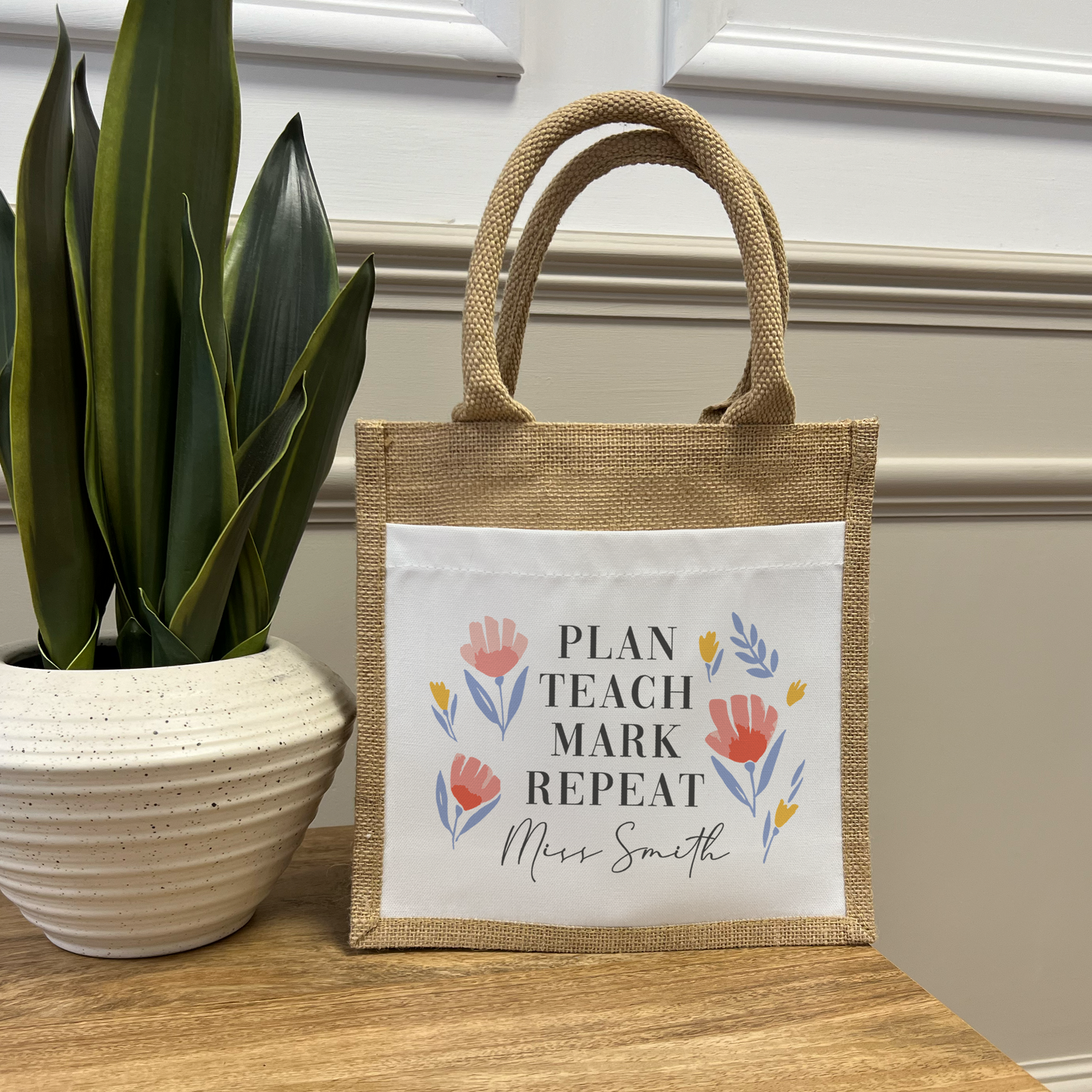 
                  
                    Personalised Plan Teach Mark Repeat Teacher Bag
                  
                