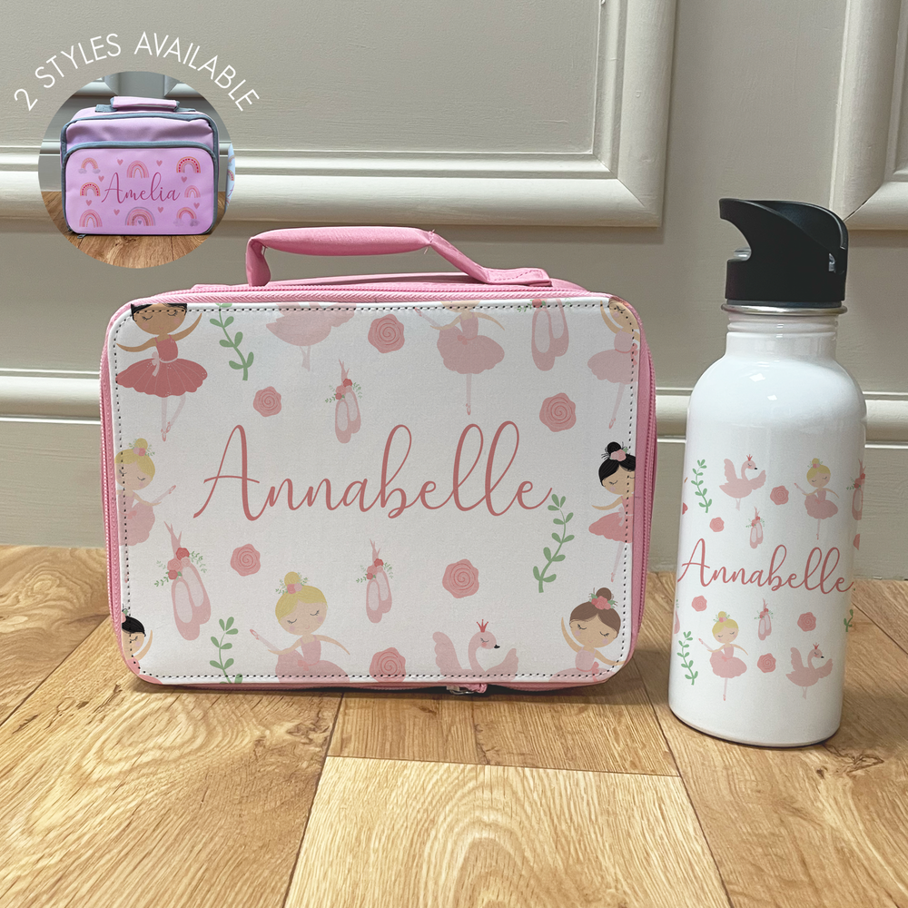 Personalised Ballerina Lunch Box & Bottle Set