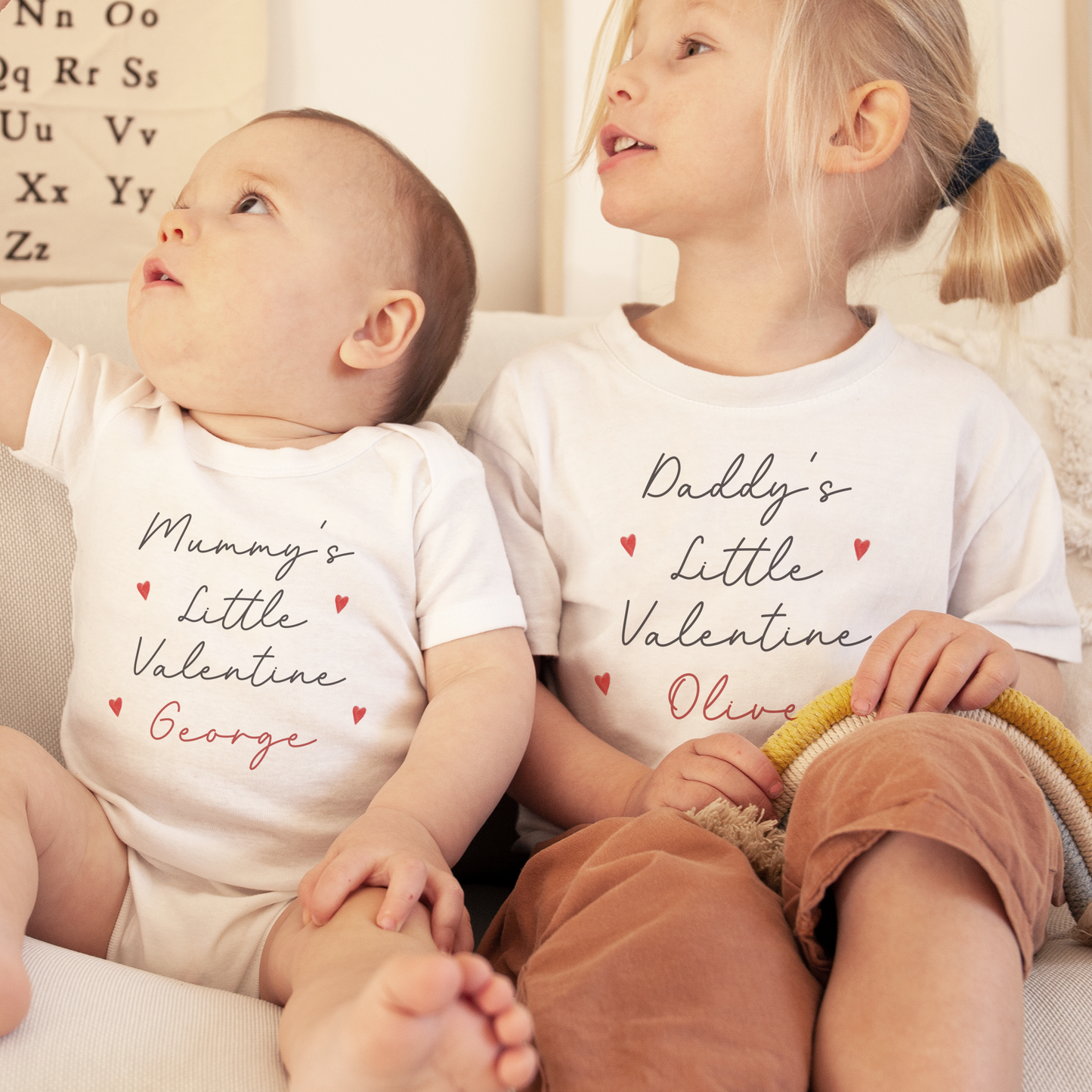 Personalised Mummy / Daddy's Little Valentine Baby Vest and Sleepsuit