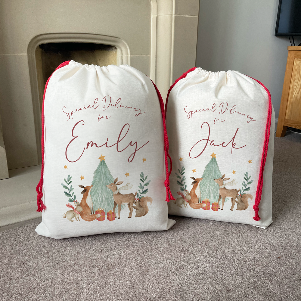 Personalised Woodland Christmas Sack