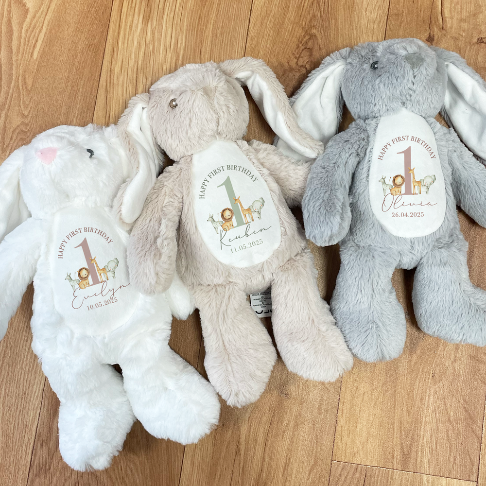 Personalised First Birthday Bunny Teddy
