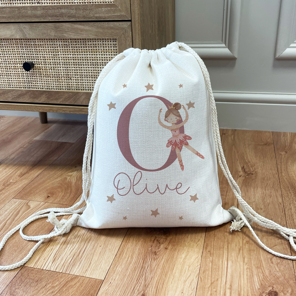 Personalised Ballerina Drawstring Bag