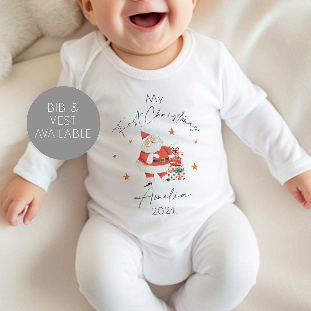 
                      
                        Personalised First Christmas Baby Vest & Sleepsuit
                      
                    