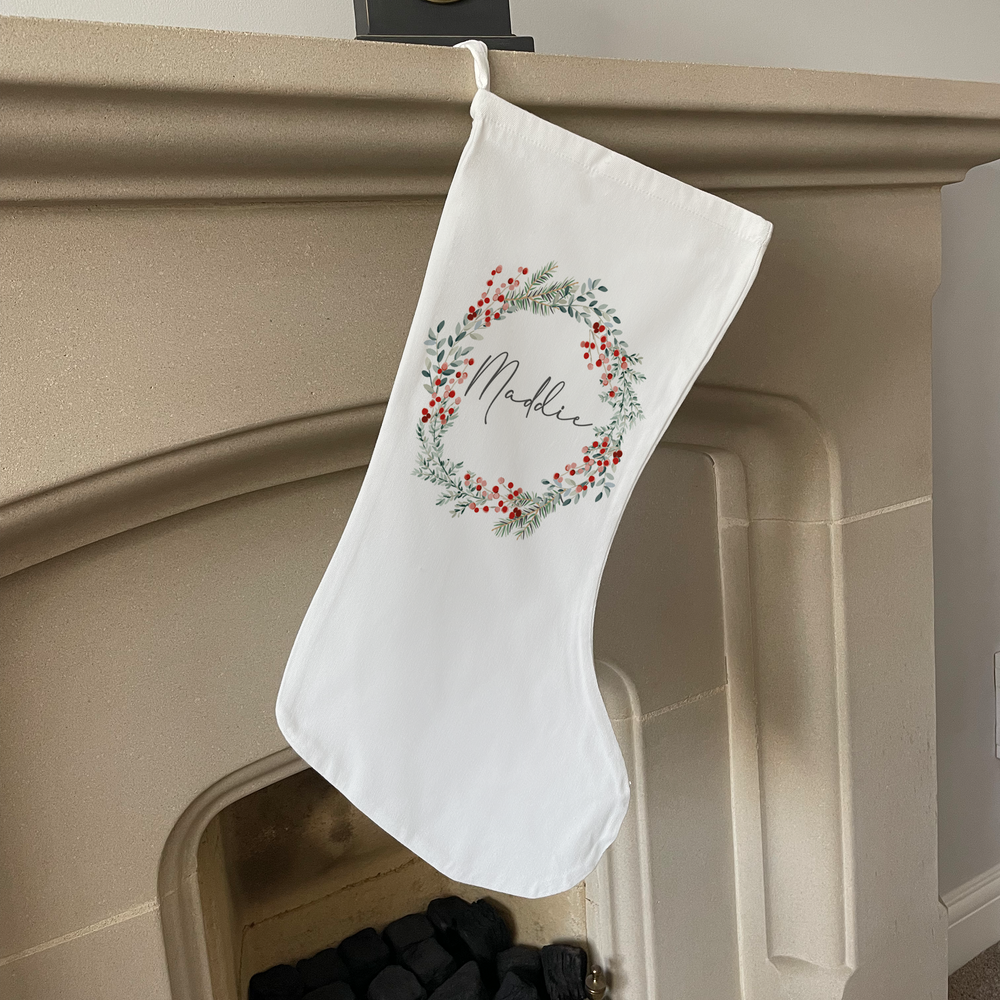 
                      
                        Personalised Wreath Christmas Stocking
                      
                    