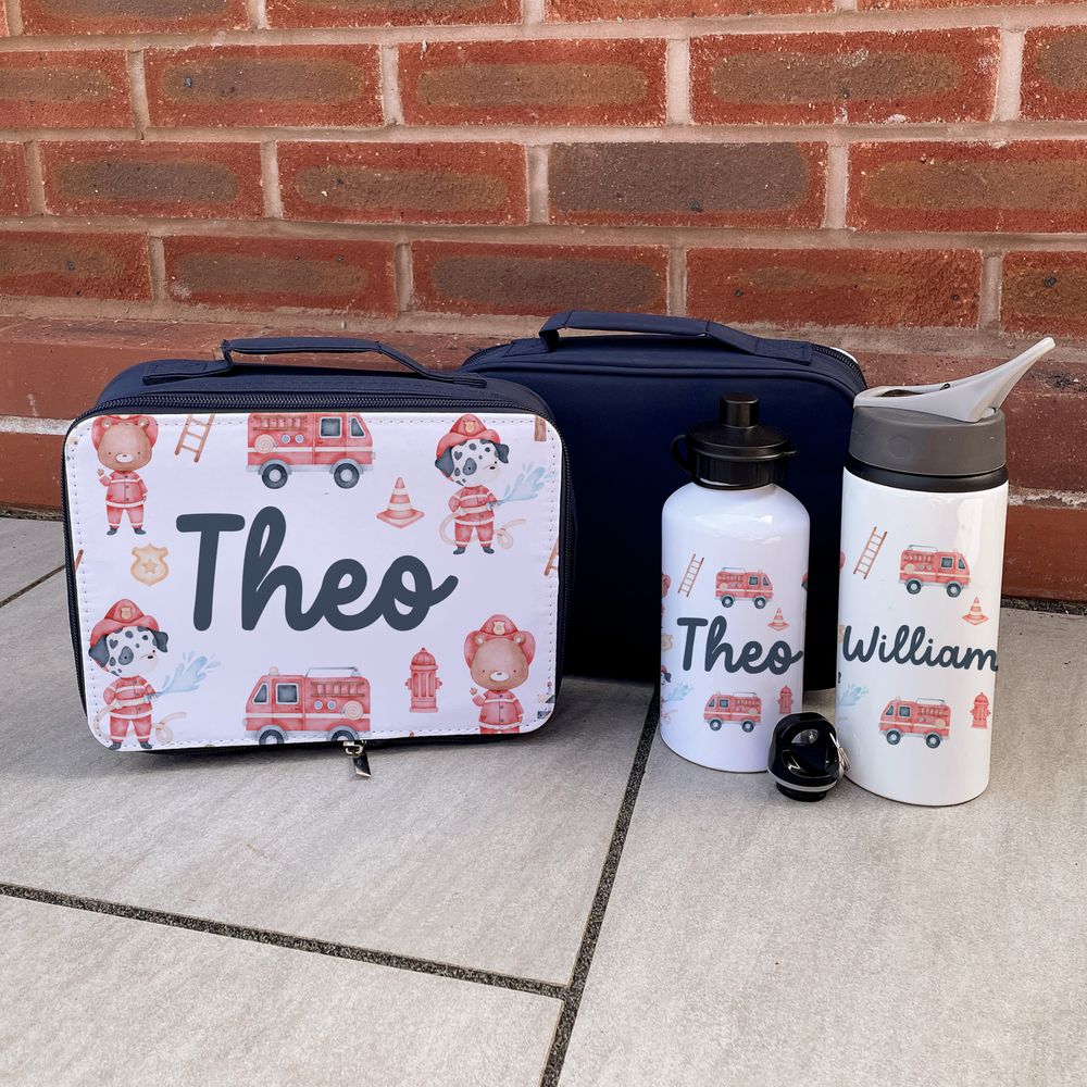 
                  
                    Personalised Fire Engine Lunch Bag & Bottle Set
                  
                