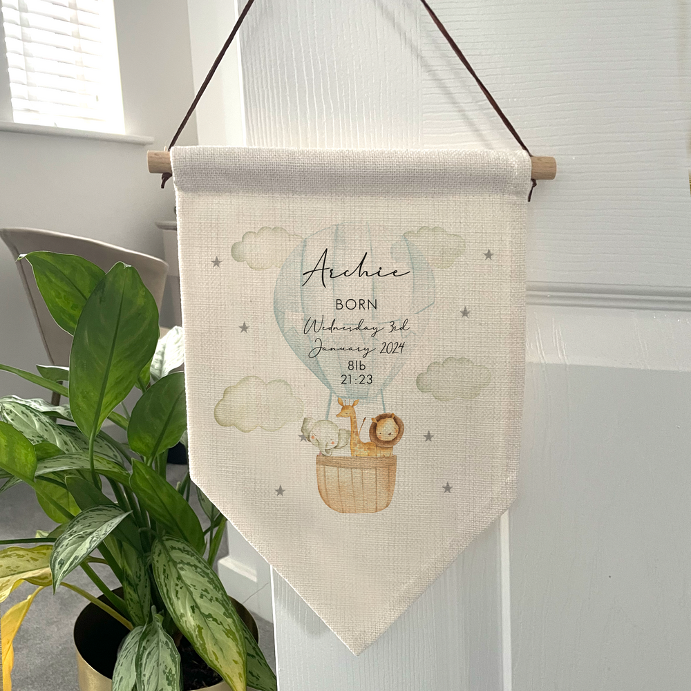 
                      
                        Personalised Jungle Baby Flag
                      
                    