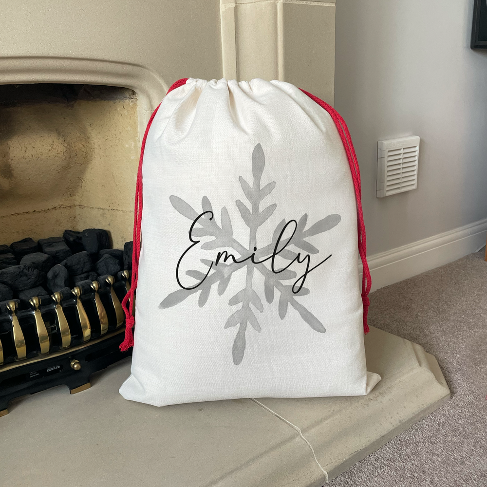 Personalised Snowflake Christmas Sack