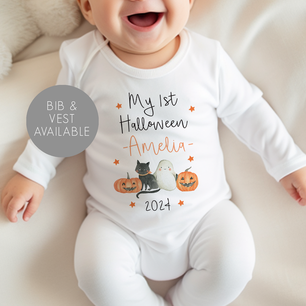 Personalised First Halloween Baby Vest & Sleepsuit