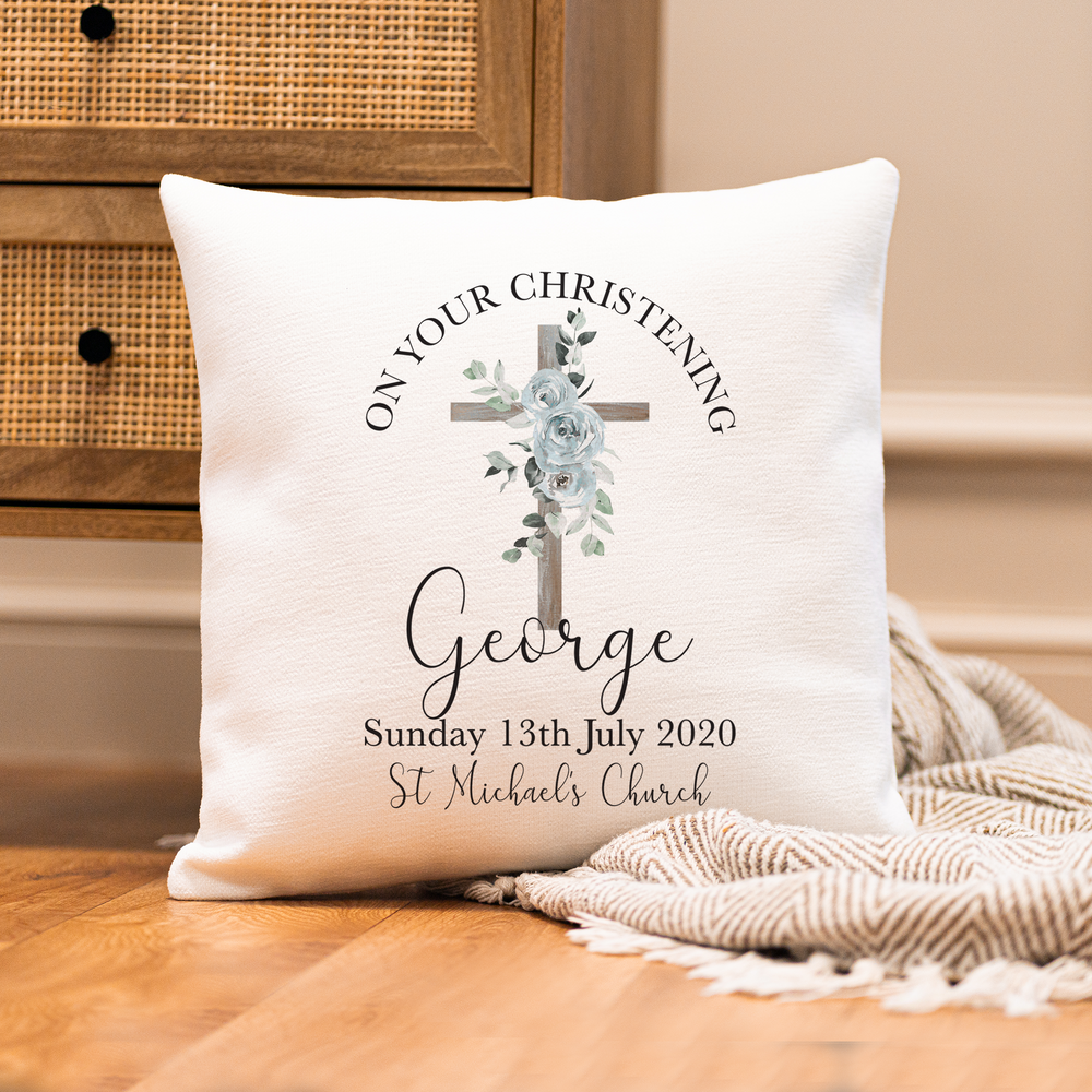 
                      
                        Personalised Christening & Baptism Cross Cushion
                      
                    