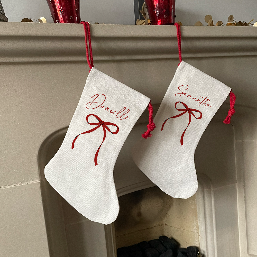 Personalised Bow Christmas Stocking