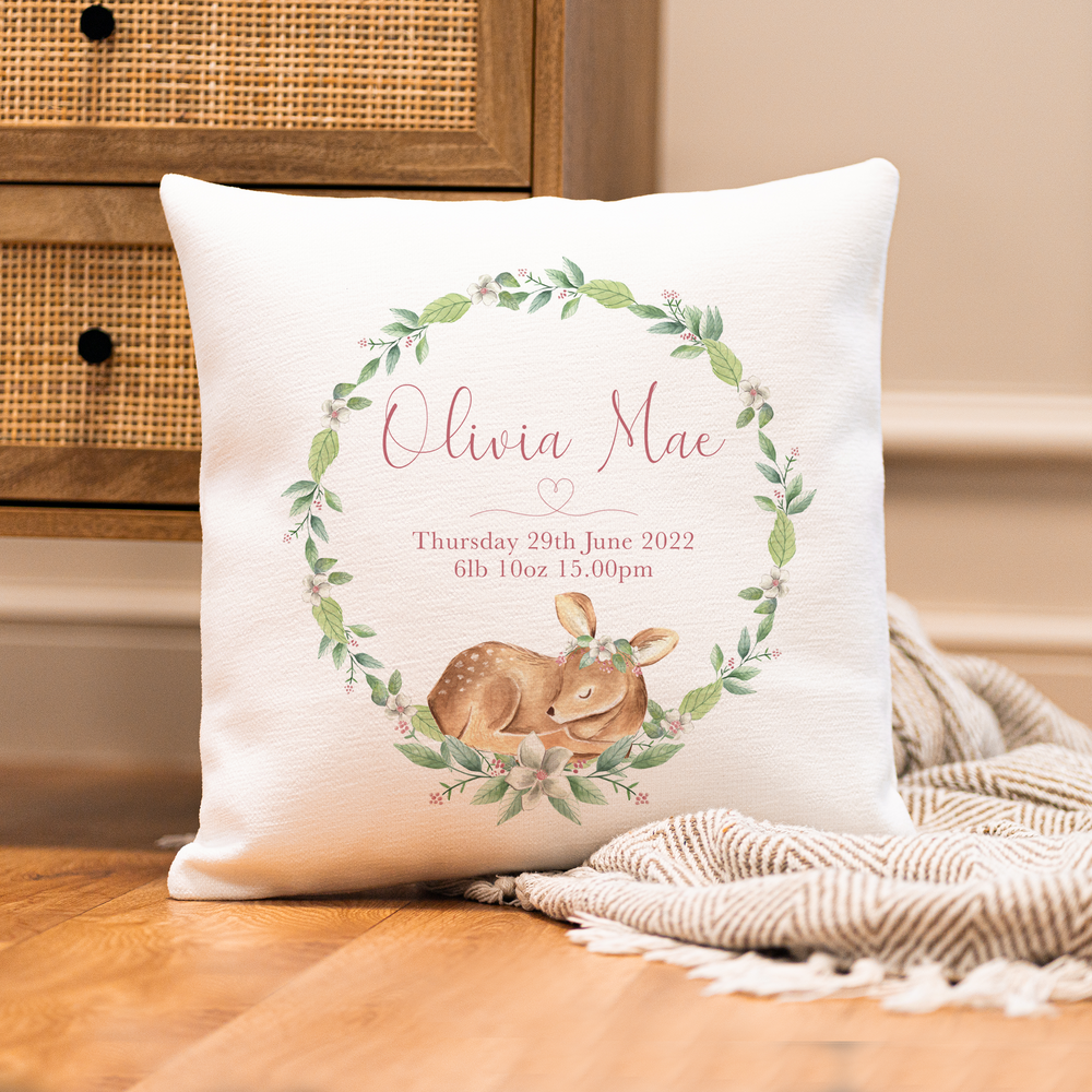 
                      
                        Personalised Baby Deer Cushion
                      
                    