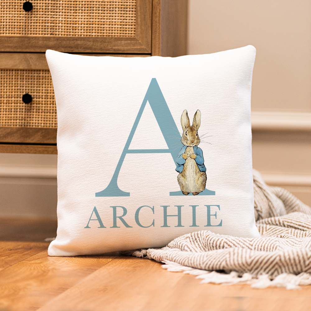 
                  
                    Personalised Peter Rabbit New Baby Cushion
                  
                