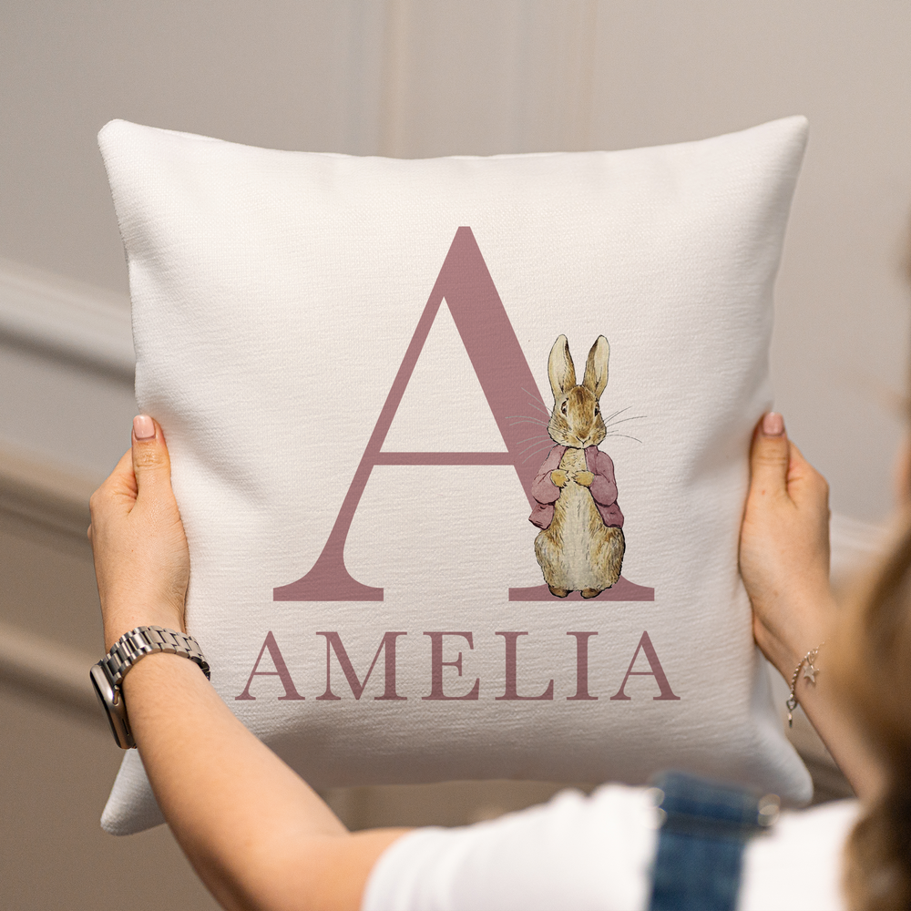 
                      
                        Personalised Peter Rabbit New Baby Cushion
                      
                    