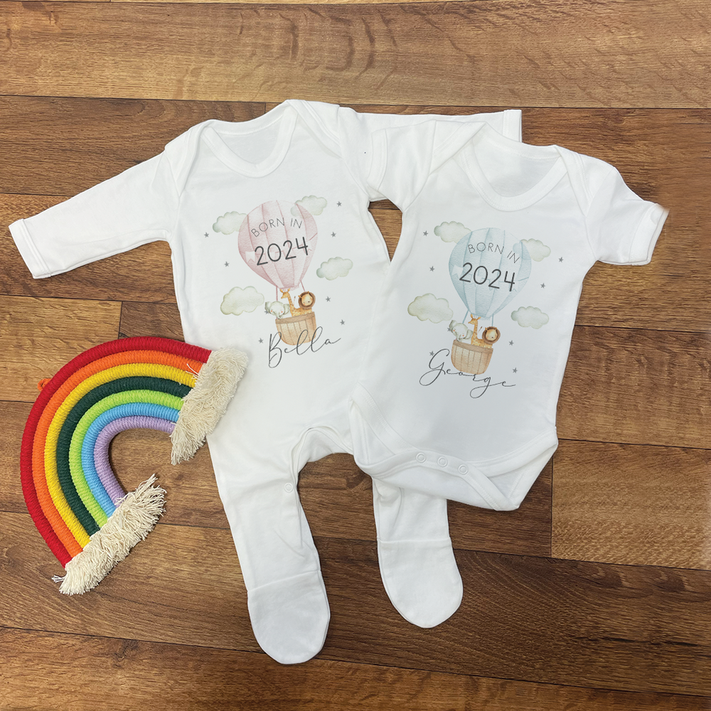 
                      
                        Personalised Born in *Year* Jungle Baby Vest & Sleep Suit
                      
                    