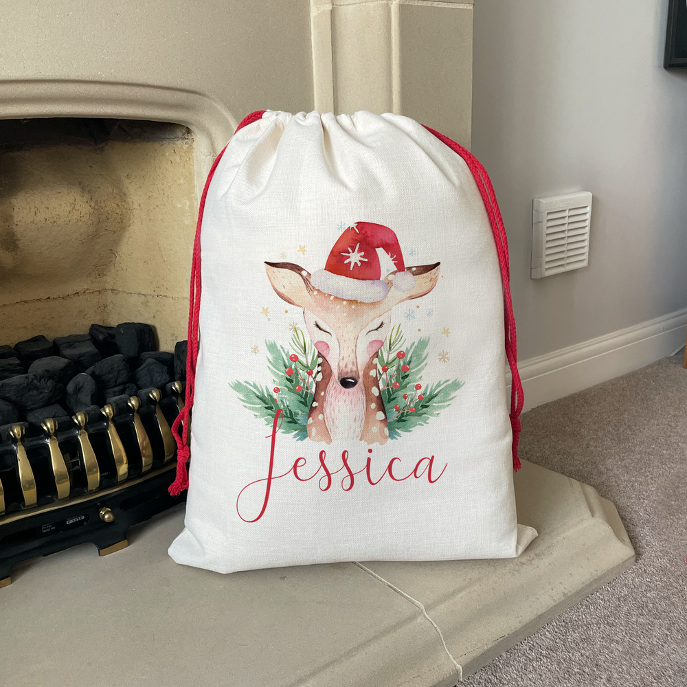 Personalised Reindeer Christmas Sack