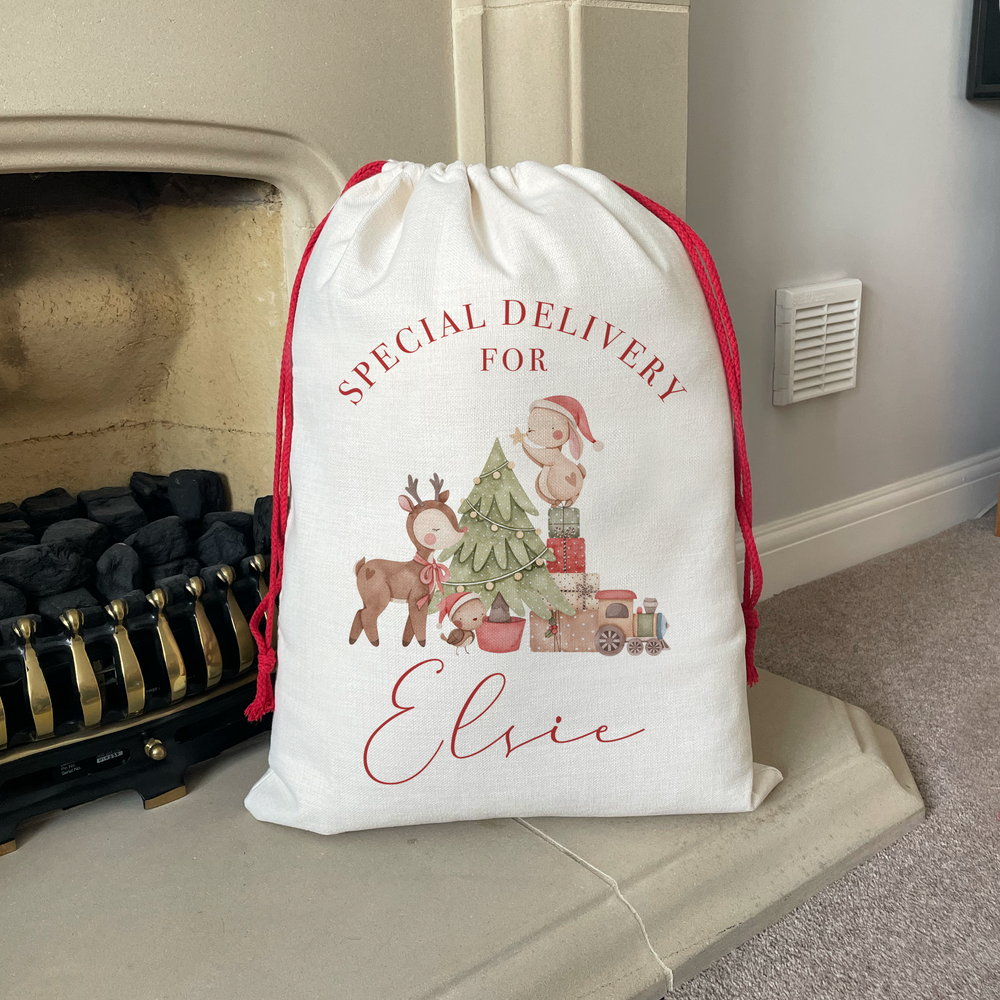 Personalised Woodland Christmas Sack