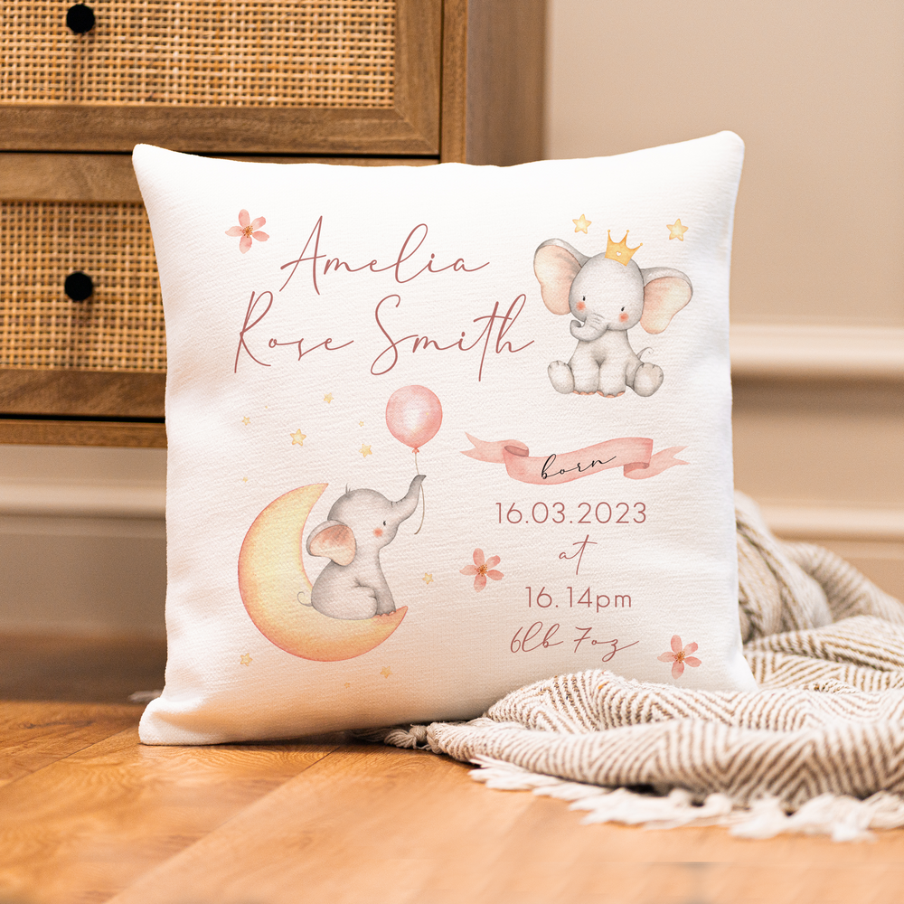 
                      
                        Personalised Baby Elephant Cushion
                      
                    