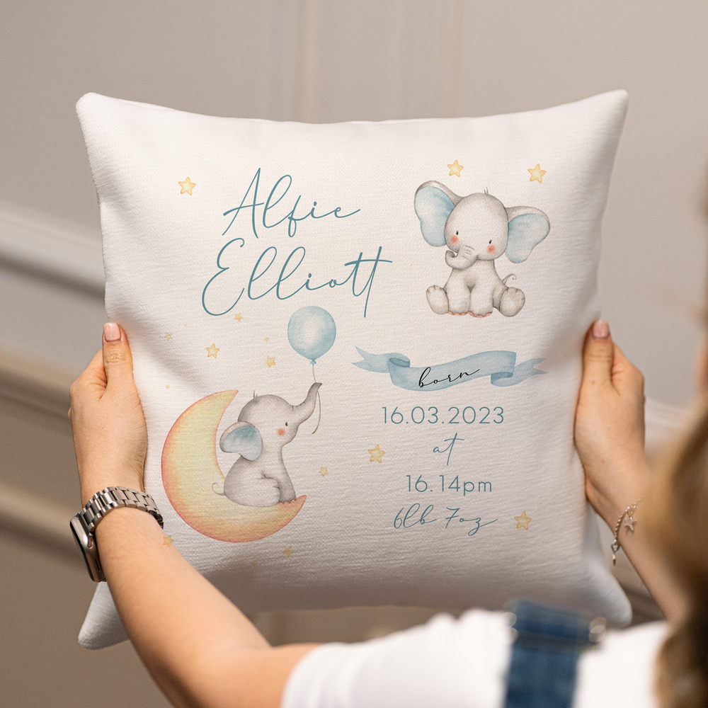 
                      
                        Personalised Baby Elephant Cushion
                      
                    