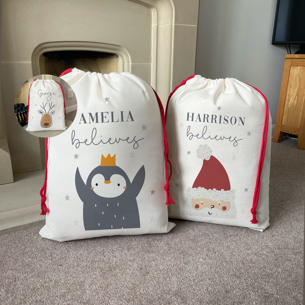 
                      
                        Personalised Reindeer Penguin Santa Christmas Sack
                      
                    