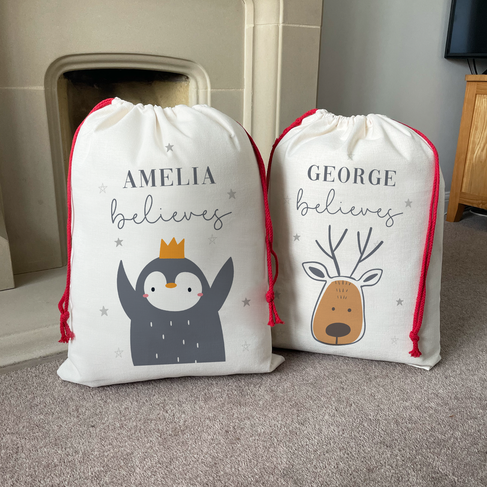 
                      
                        Personalised Reindeer Penguin Santa Christmas Sack
                      
                    