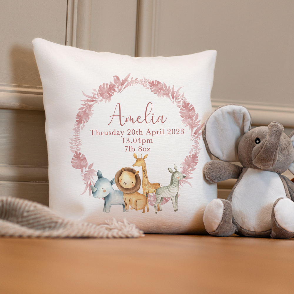 
                      
                        Personalised Jungle Baby Cushion
                      
                    