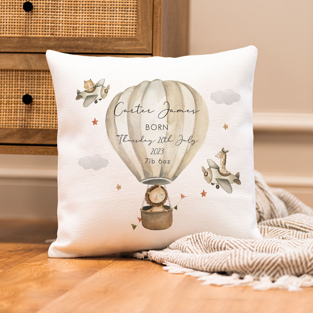 Personalised Safari Baby Cushion