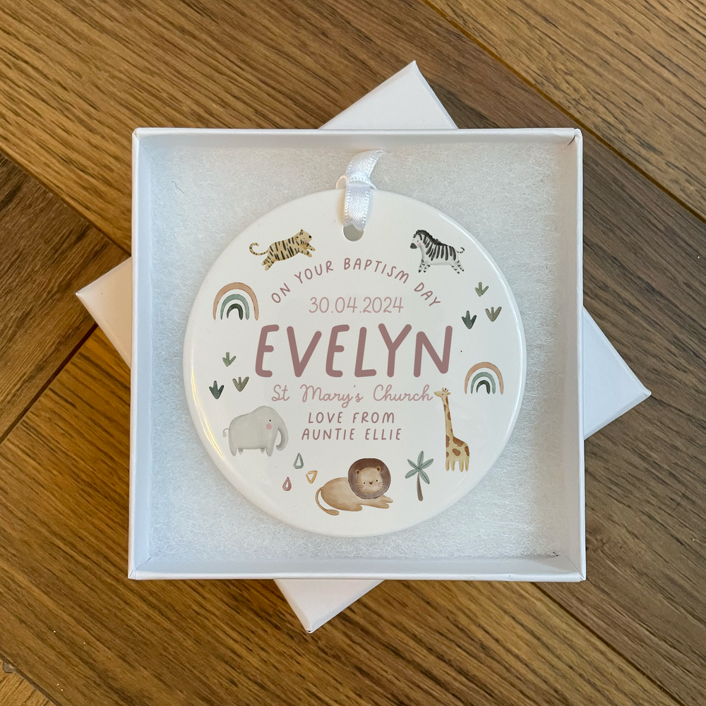 
                      
                        Personalised Jungle Christening / Baptism Ornament
                      
                    