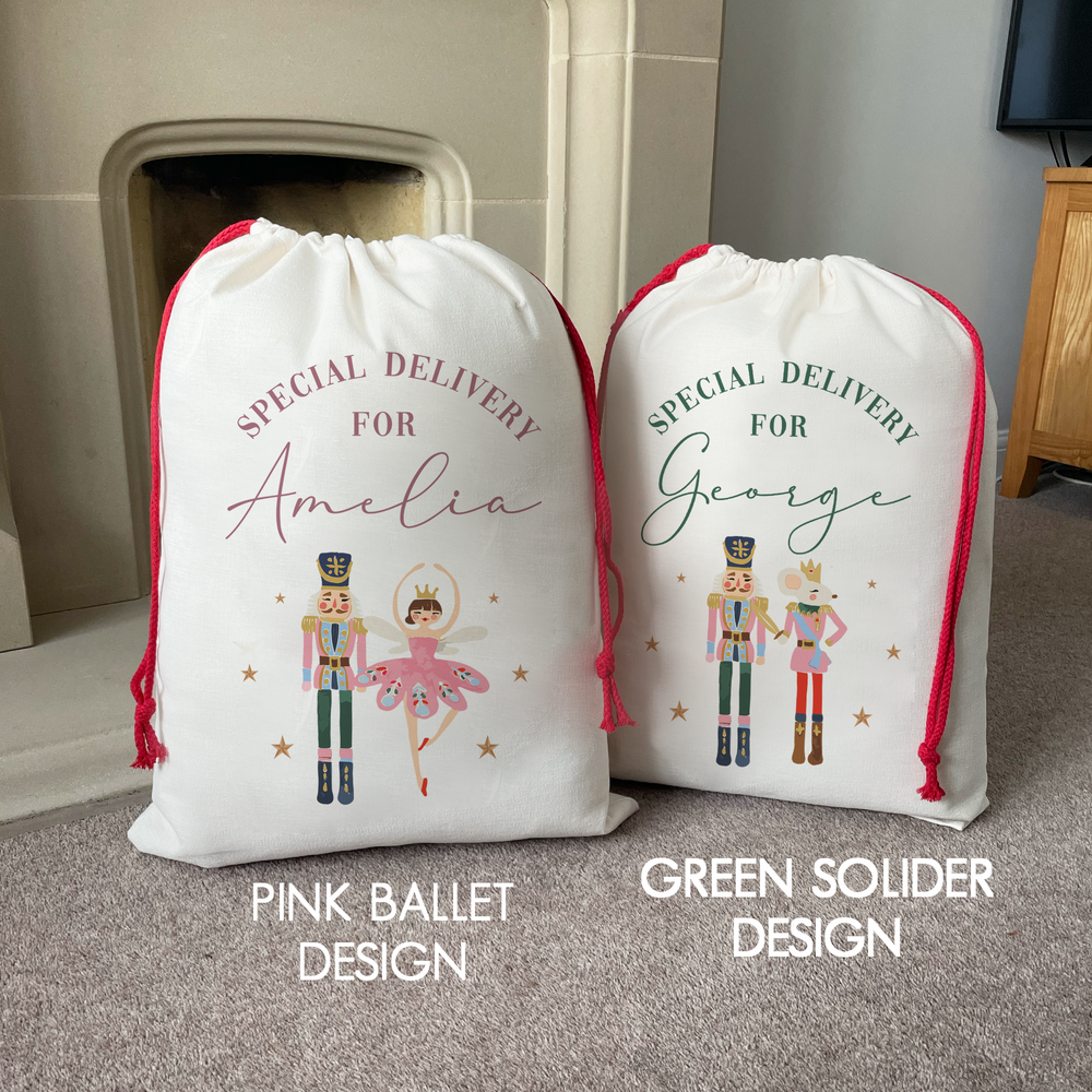 Personalised Nutcracker & Ballerina Christmas Sacks