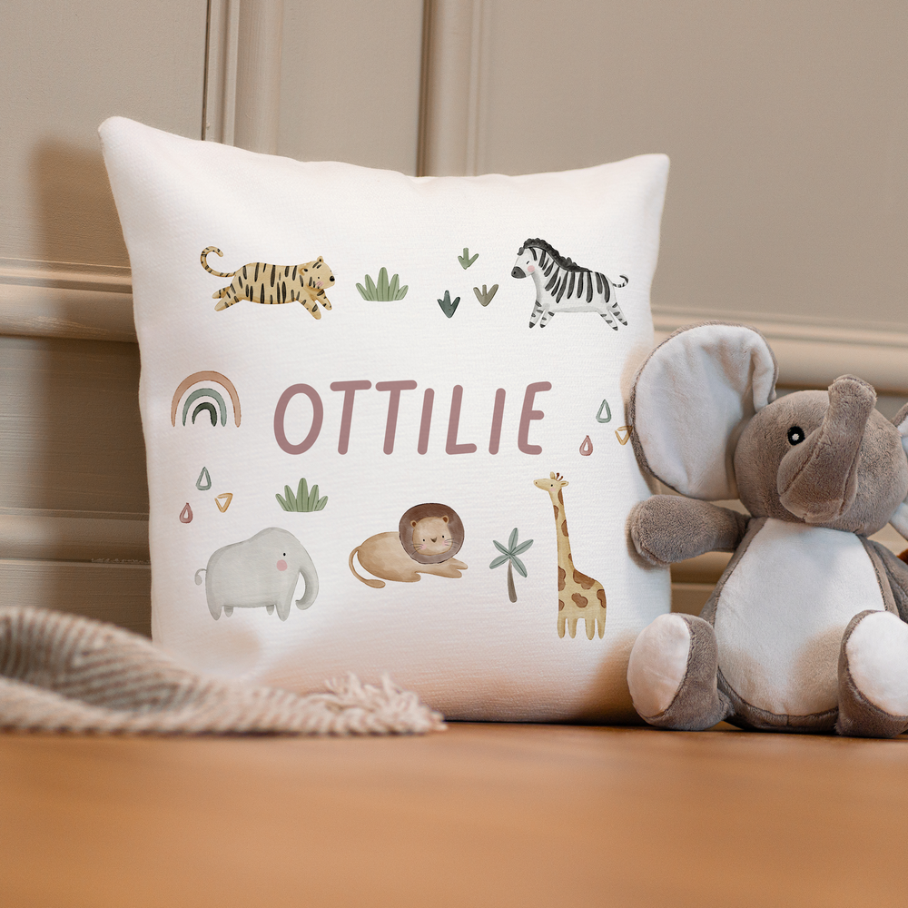 Personalised Jungle Baby Cushion