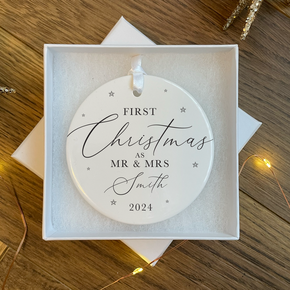 Personalised First Christmas as Mr & Mrs Bauble