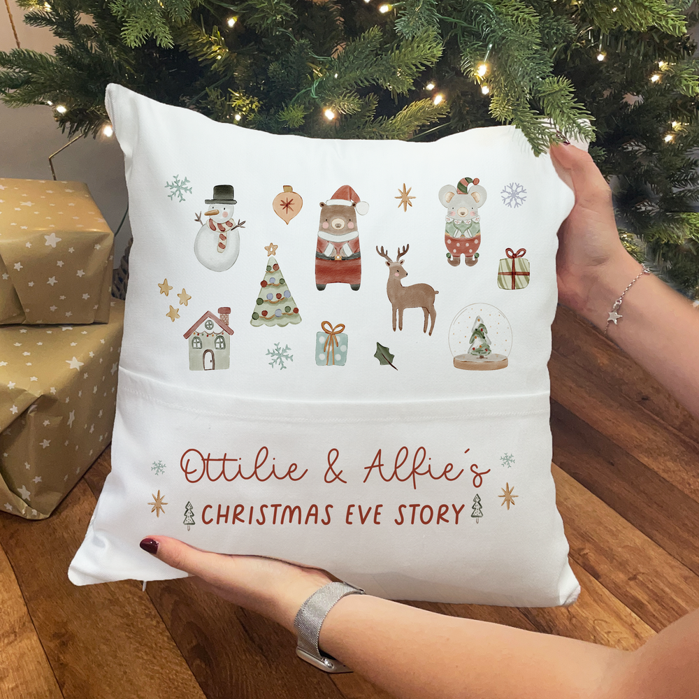 Personalised Christmas Story Book Cushion