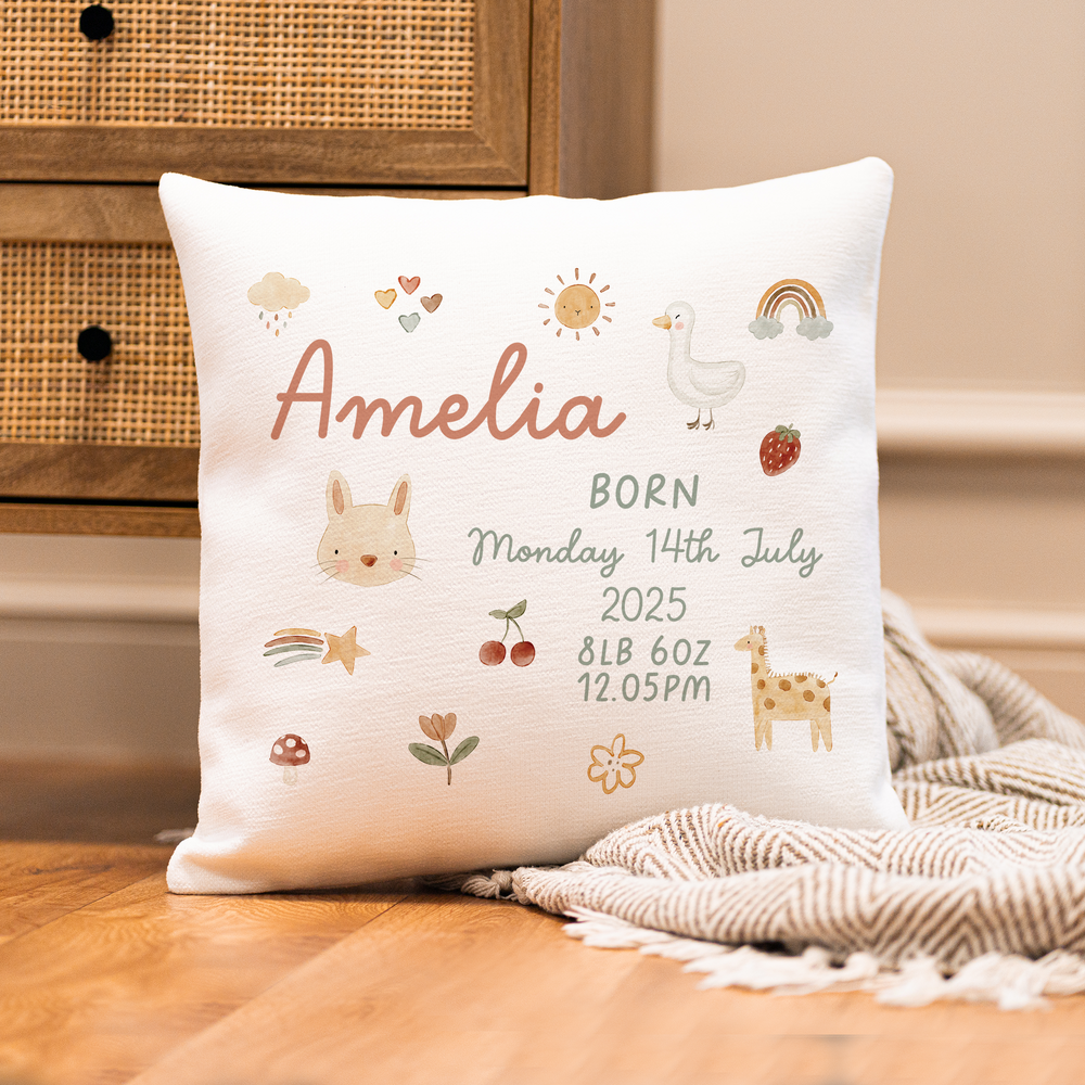 
                      
                        Personalised Boho Baby Girl Cushion
                      
                    