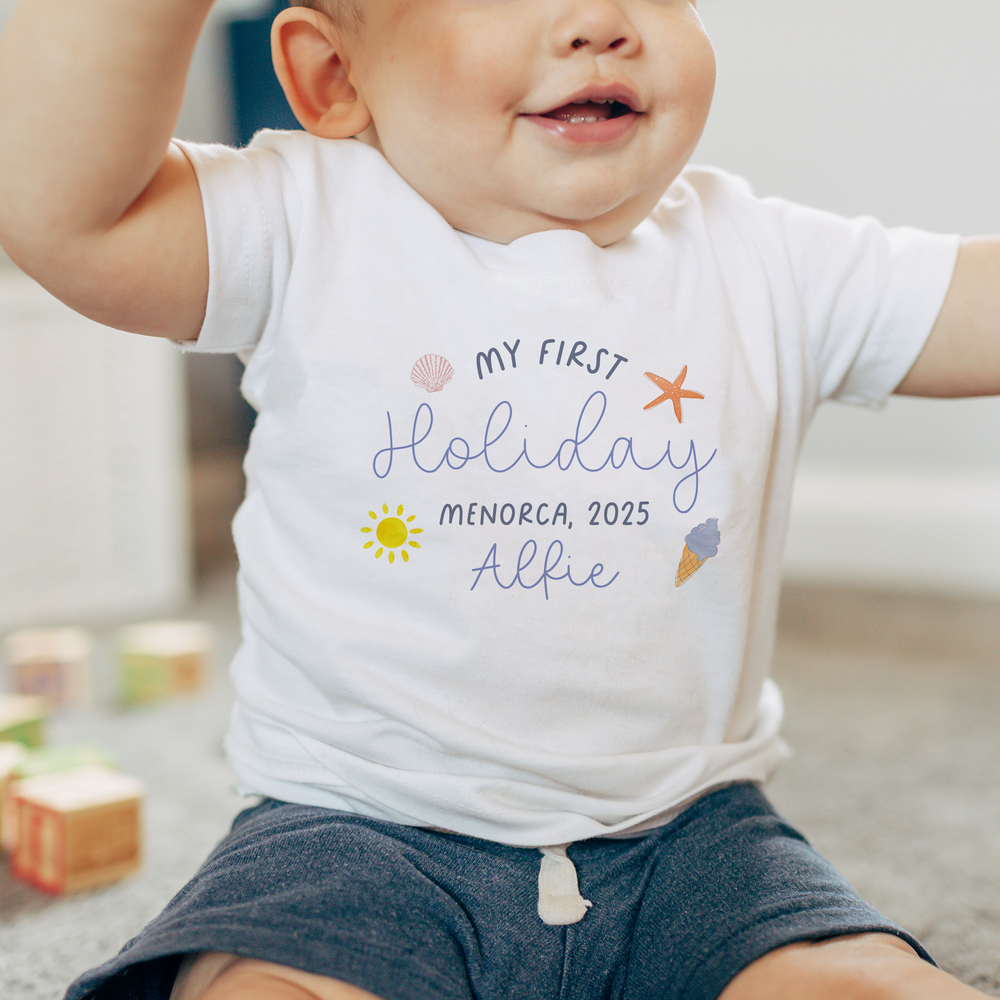 Personalised First Holiday Tshirt