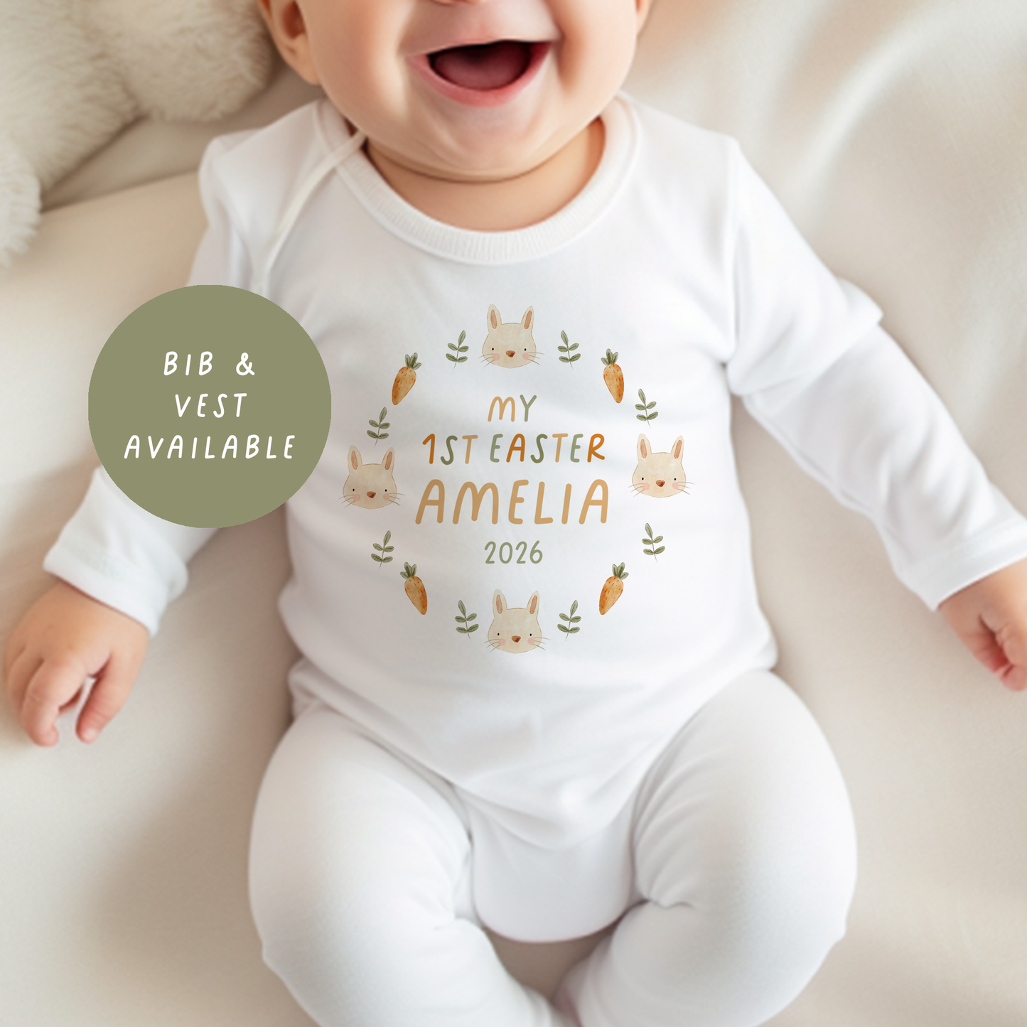 Personalised First Easter Baby Vest & Sleepsuit