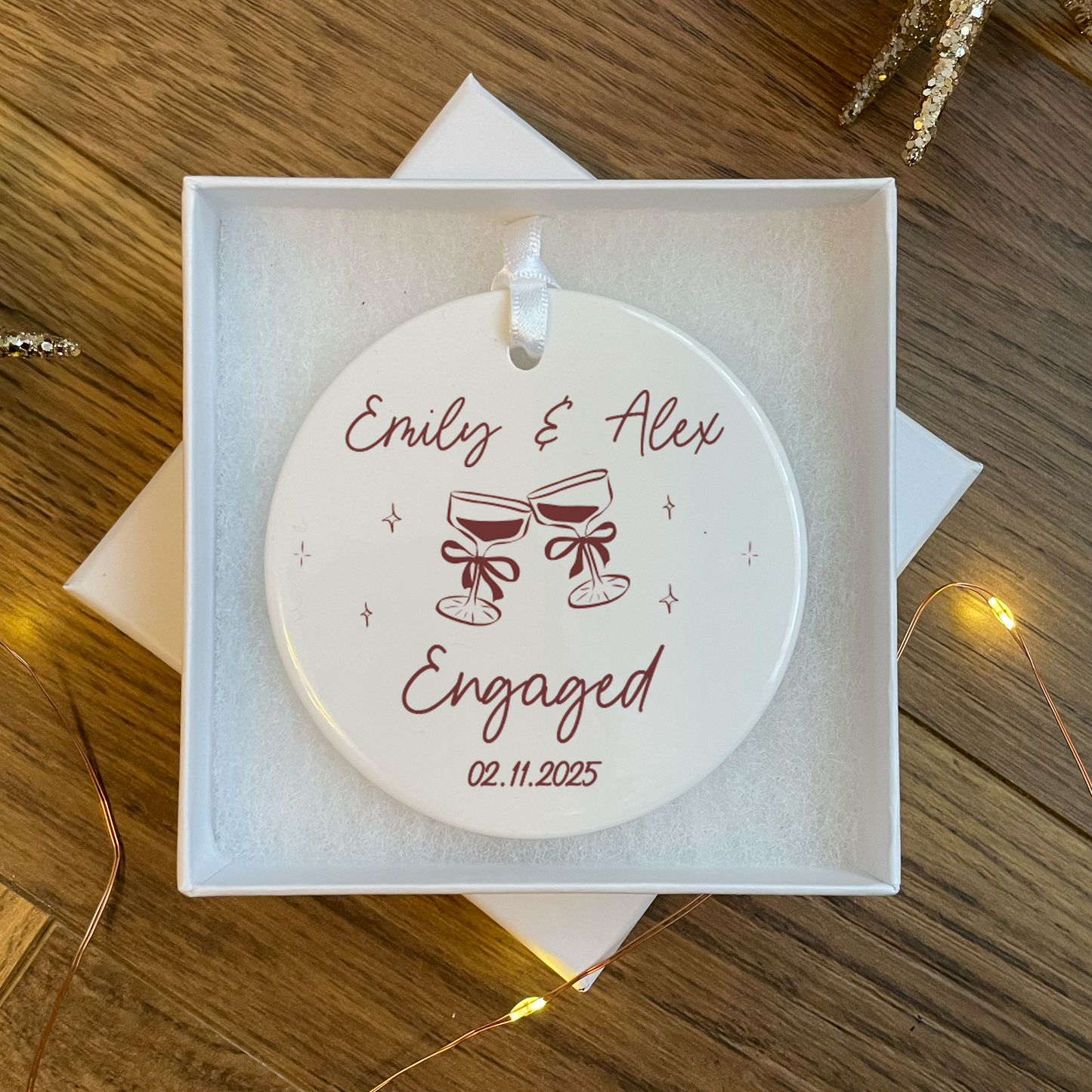 Personalised Engagement Bauble